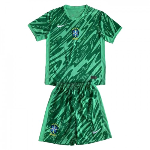 Dětský Fotbalový Dres Brazílie Brankářské 2024 Zelená Dětský Fotbalový Dres Brazílie Brankářské 2024 Zelená
